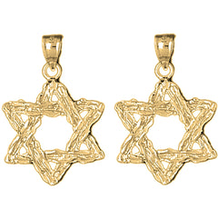 14K or 18K Gold 31mm Star of David Earrings