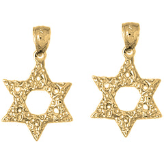 14K or 18K Gold 24mm Star of David Earrings