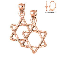 14K or 18K Gold Star of David Earrings