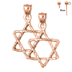 14K or 18K Gold Star of David Earrings