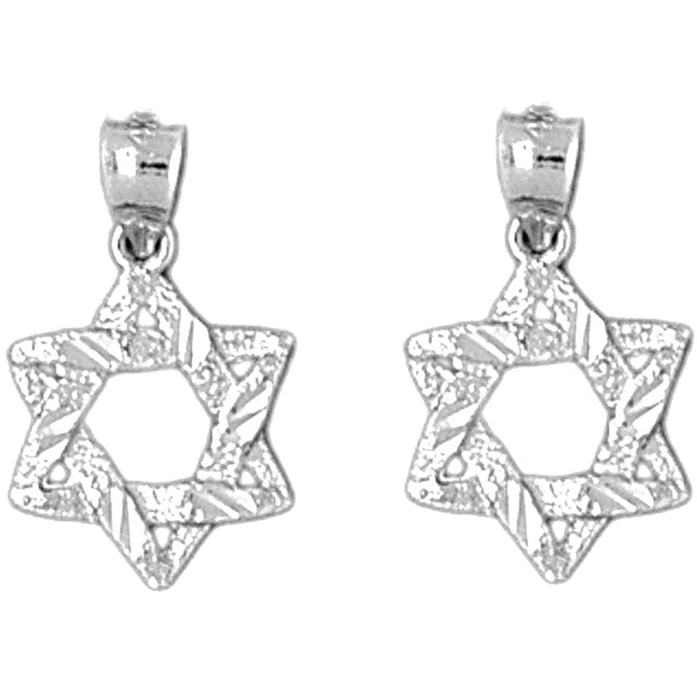 Sterling Silver 18mm Star of David Earrings