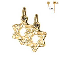 14K or 18K Gold Star of David Earrings