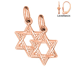 14K or 18K Gold Star of David Earrings