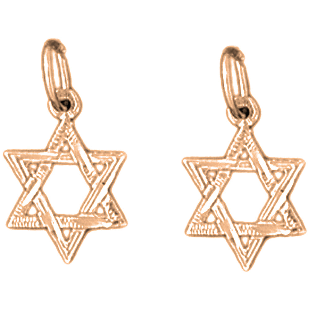 14K or 18K Gold 16mm Star of David Earrings