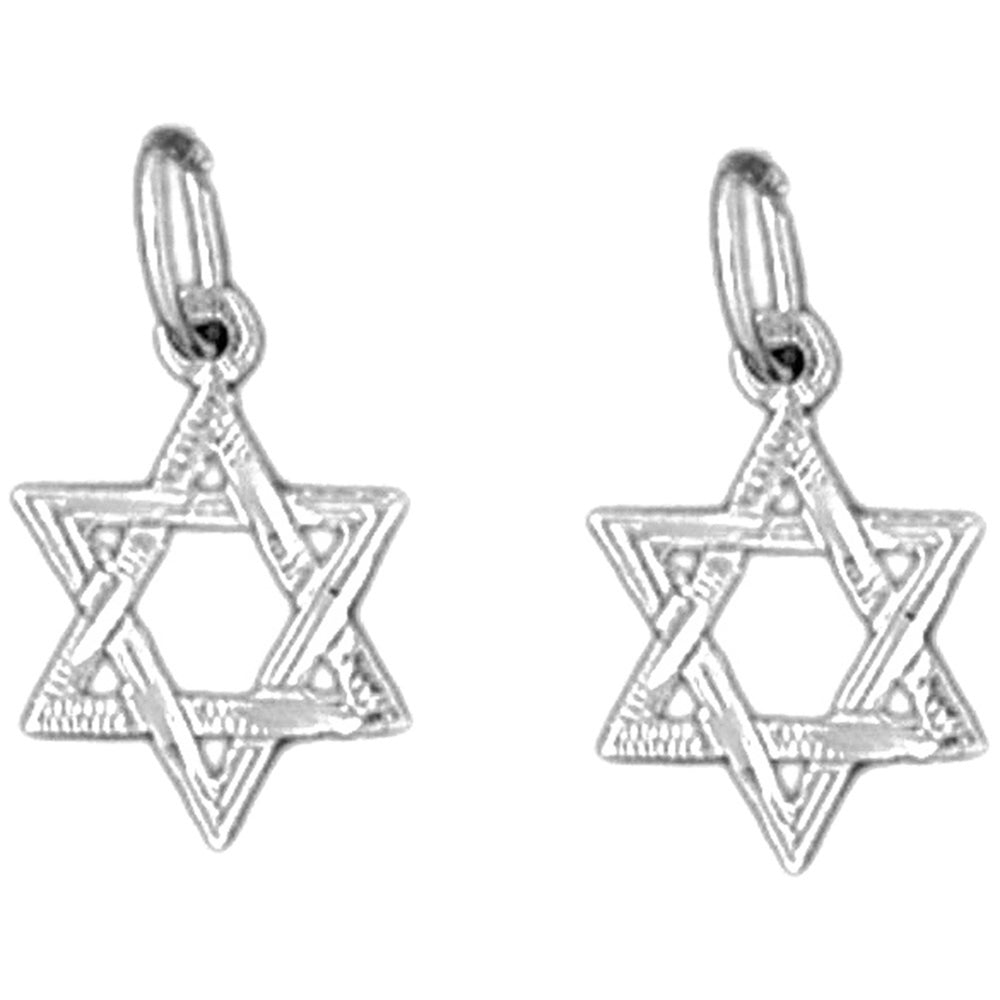 Sterling Silver 16mm Star of David Earrings