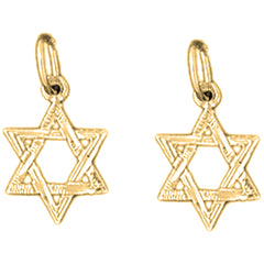 Yellow Gold-plated Silver 16mm Star of David Earrings