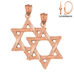 14K or 18K Gold Star of David Earrings