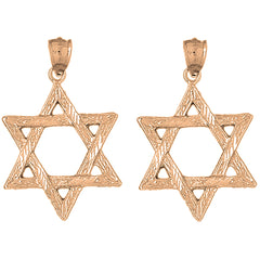 14K or 18K Gold 41mm Star of David Earrings