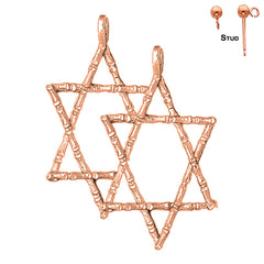 14K or 18K Gold Star of David Earrings