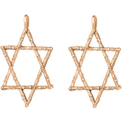 14K or 18K Gold 45mm Star of David Earrings