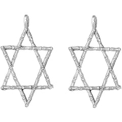 Sterling Silver 45mm Star of David Earrings