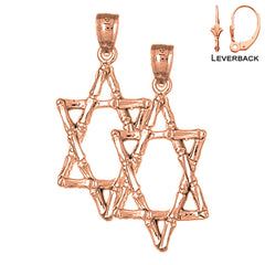 14K or 18K Gold Star of David Earrings