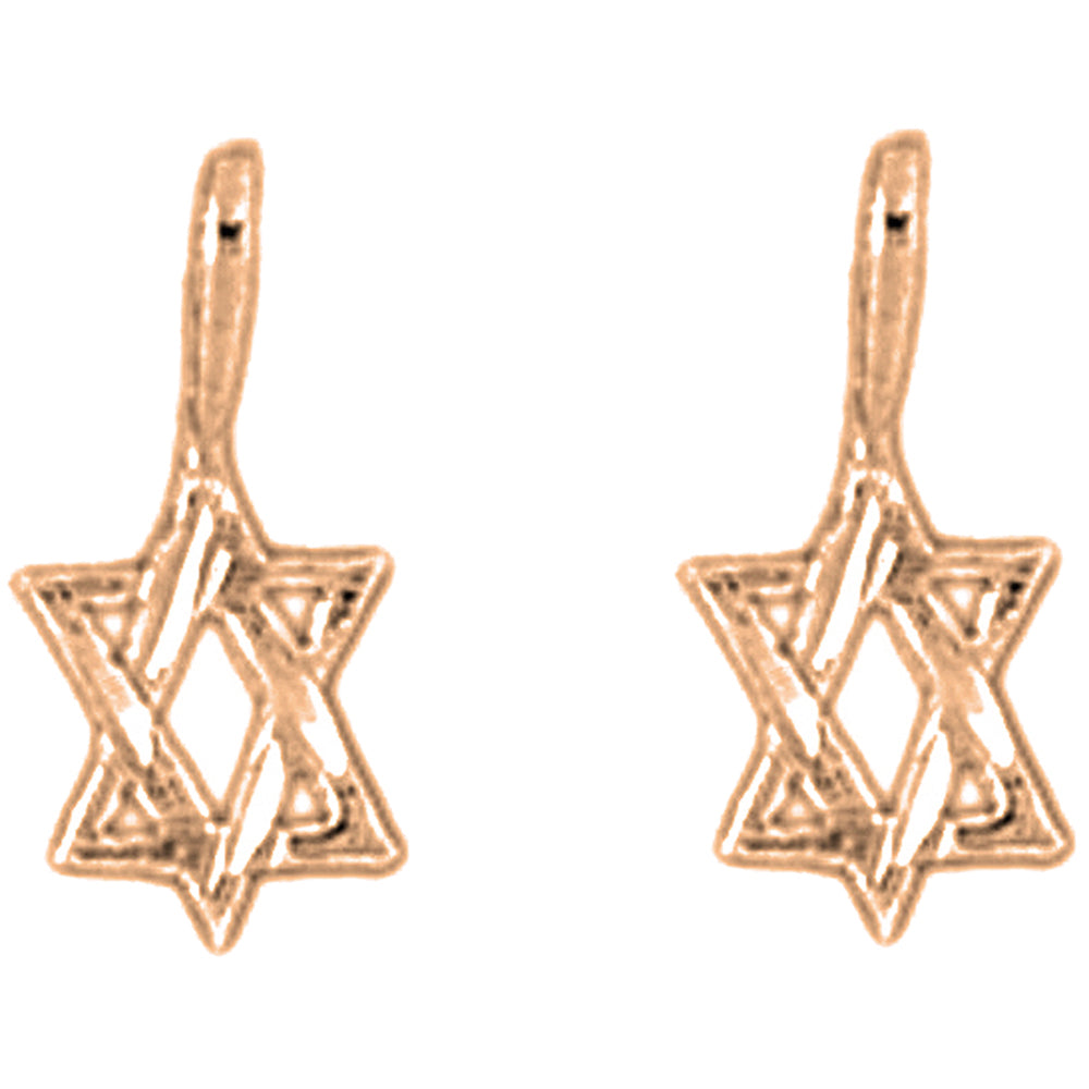 14K or 18K Gold 13mm Star of David Earrings