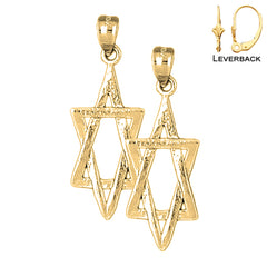 14K or 18K Gold Star of David Earrings