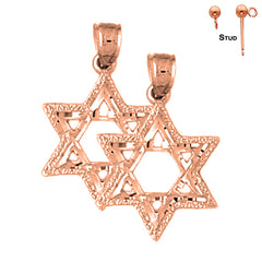 14K or 18K Gold Star of David Earrings