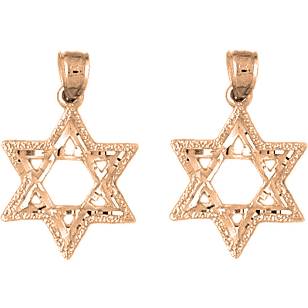 14K or 18K Gold 22mm Star of David Earrings