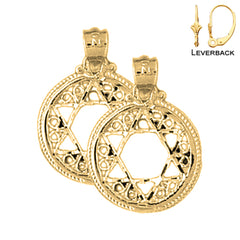 14K or 18K Gold Star of David Earrings