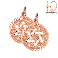 14K or 18K Gold Star of David Earrings