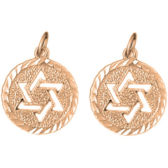 14K or 18K Gold 20mm Star of David Earrings