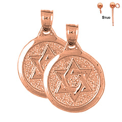 14K or 18K Gold Star of David Earrings