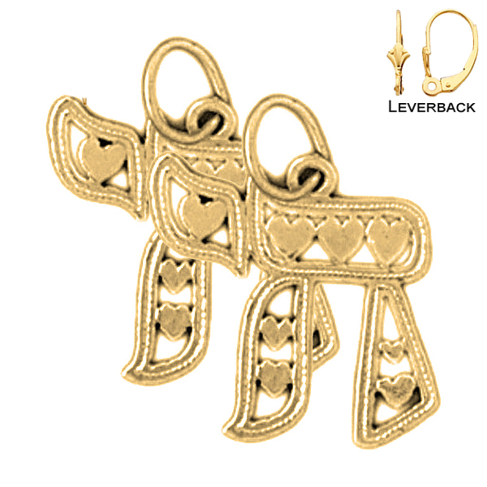 14K or 18K Gold Star of David in Circle Earrings
