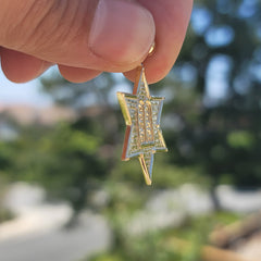 10K, 14K or 18K Gold Star of David with Ten Commandments Pendant