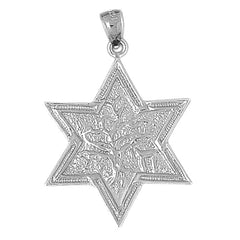 10K, 14K or 18K Gold Star of David with Tree of Life Pendant