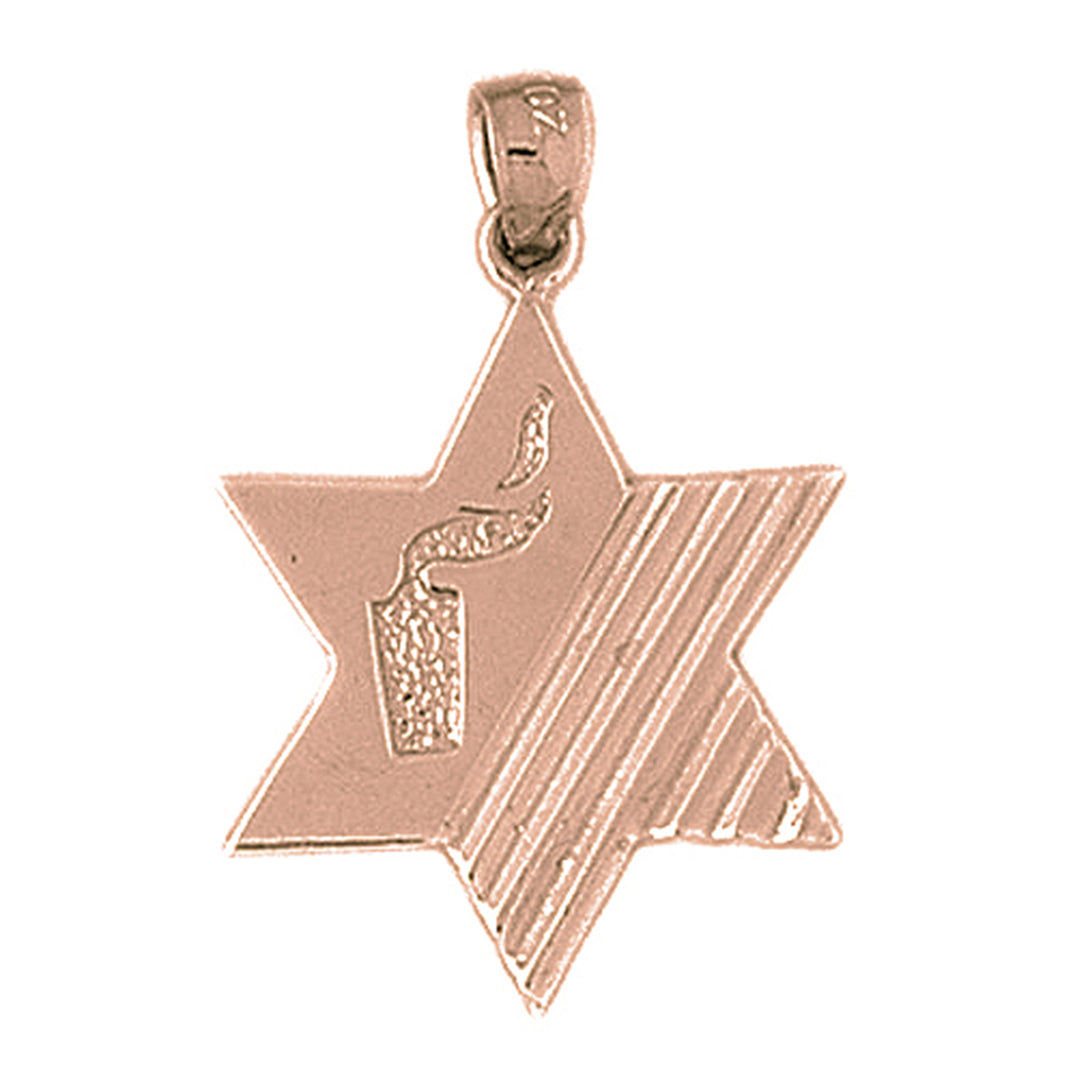 10K, 14K or 18K Gold Star of David Pendant