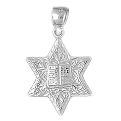 10K, 14K or 18K Gold Star of David with Ten Commandments Pendant