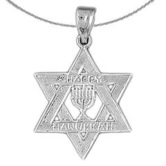 Colgante Happy Hanukkah Estrella de David de oro de 14 quilates o 18 quilates