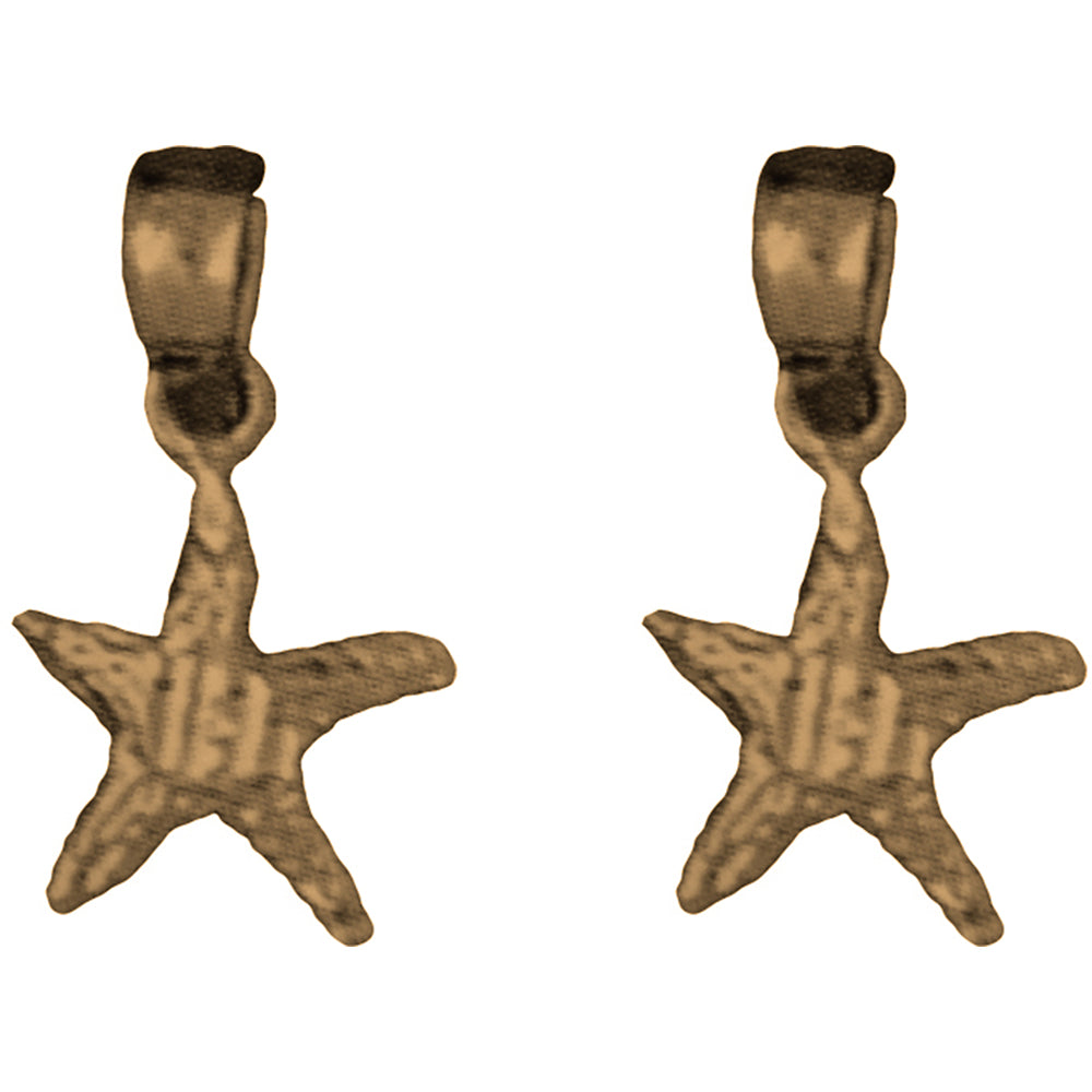 Yellow Gold-plated Silver 16mm Starfish Earrings