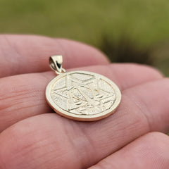 10K, 14K or 18K Gold Star of David and Scale of Justice Pendant