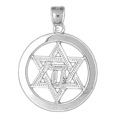 10K, 14K or 18K Gold Star of David with Chai Pendant