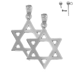 14K or 18K Gold Star of David Earrings