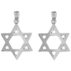 14K or 18K Gold 33mm Star of David Earrings