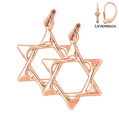 14K or 18K Gold Star of David Earrings