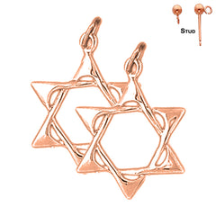 14K or 18K Gold Star of David Earrings