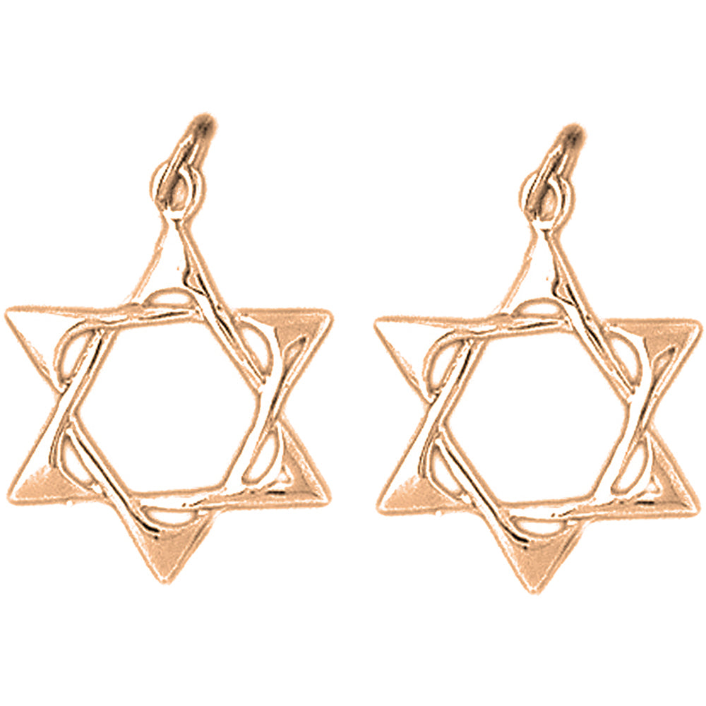 14K or 18K Gold 23mm Star of David Earrings