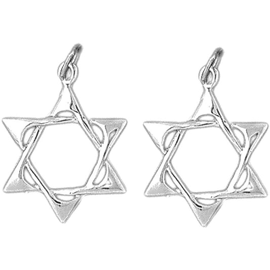 14K or 18K Gold 23mm Star of David Earrings