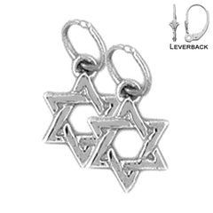 14K or 18K Gold Star of David Earrings