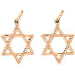 14K or 18K Gold 20mm Star of David Earrings