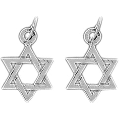 Sterling Silver 17mm Star of David Earrings