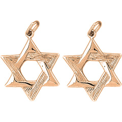 14K or 18K Gold 24mm Star of David Earrings