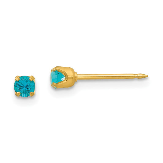 Inverness 24K Gold-plated December Blue Crystal Birthstone Earrings