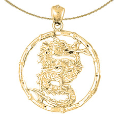 Zodíacos chinos de oro de 10K, 14K o 18K - Colgante de dragón