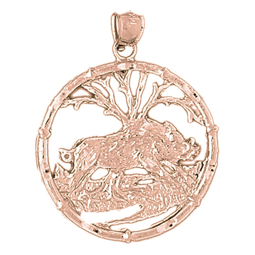 10K, 14K or 18K Gold Chinese Zodiacs - Boar Pendant