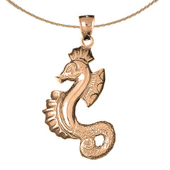 10K, 14K or 18K Gold Seahorse Pendant