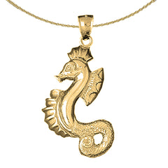 10K, 14K or 18K Gold Seahorse Pendant