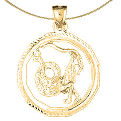 10K, 14K or 18K Gold Zodiac - Capricorn Pendant