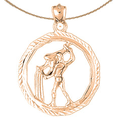 10K, 14K or 18K Gold Zodiac - Aquarius Pendant